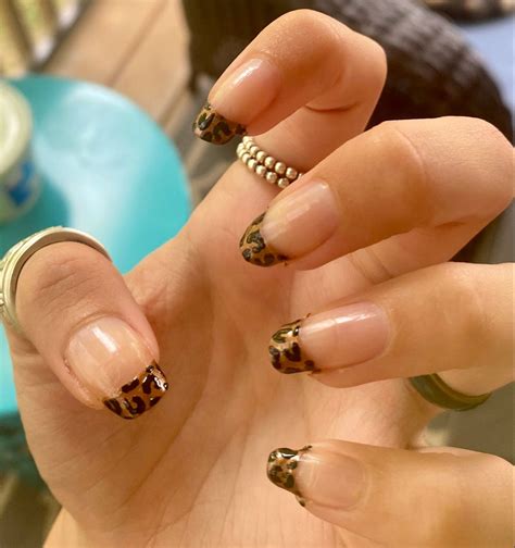 leapord print french tips